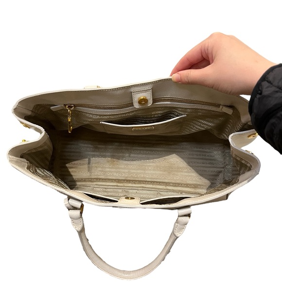 Prada Extra Large Lux Saffiano Leather Dual Top Handle Tote Bag - Picture 6 of 12